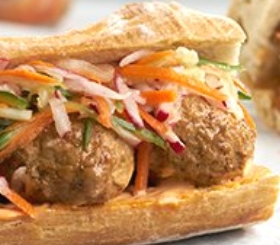 Pork Meatball Banh Mi Sandwiches