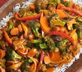 Vegetable Curry over Jasmine Rice