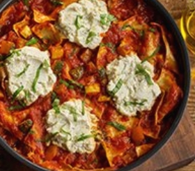Skillet Vegetable Lasagna with Herbed Cheese