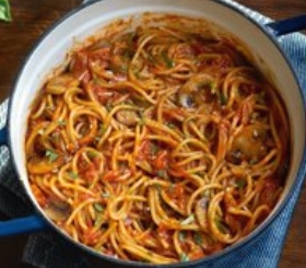 One Pot Mushroom Spaghetti