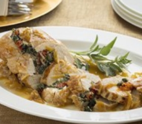 Braised Stuffed Turkey Breast