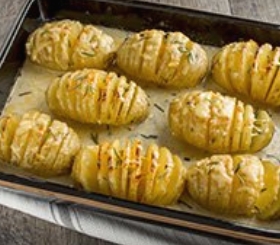 Cheesy Hasselback Potato Gratin