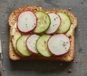Hummus Veggie Toast