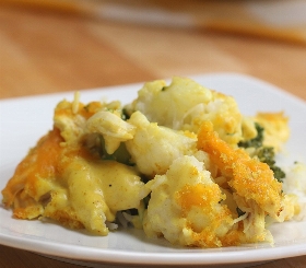 Curry Chicken, Rice & Veggie Bake