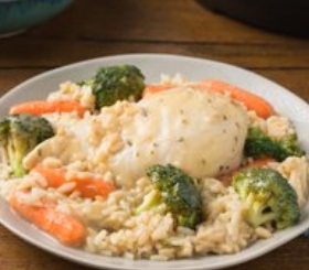 Instant Pot® Creamy Garlic Butter Chicken & Rice