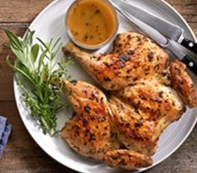 Brick Chicken with Tuscan Herbs & Sauce