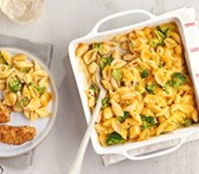 Cauliflower Mac & Cheese with Broccoli