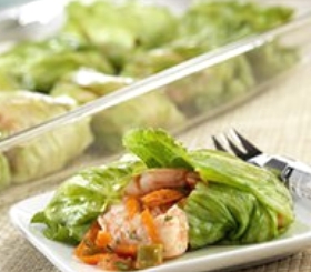 Spiced Shrimp in Lettuce Rolls