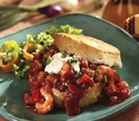 Jambalaya Shortcakes with Cayenne Cream