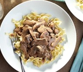 Triple Mushroom Beef Stroganoff