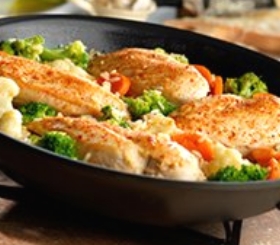 Garlic Chicken, Vegetable & Rice Skillet