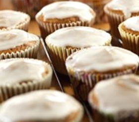 Glazed Carrot Raisin Cupcakes