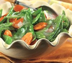 Glazed Snow Peas and Carrots