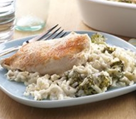 Baked Chicken, Broccoli & Rice