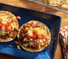 Spicy Sausage and Bean Tostadas