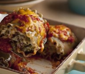 Salsa & Bean  Lasagna Rolls