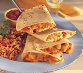 Chicken Quesadillas & Fiesta Rice