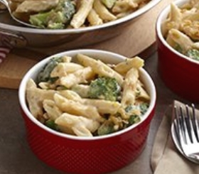 Three-Cheese Penne and Broccoli Skillet