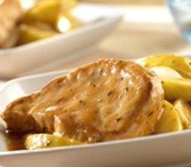 Slow Cooker Golden Mushroom Pork & Apples
