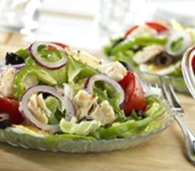Garden Salad with Chicken, Egg and Olives
