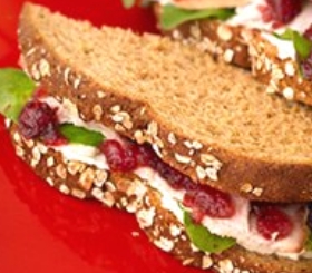 Cranberry Turkey with Arugula Sandwiches