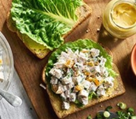Open-Faced Apricot Chicken Salad Sandwiches