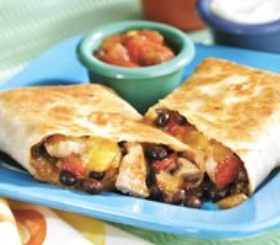 Pan-Grilled Pork & Black Bean Burritos