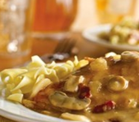 Chicken with Bacon in White Wine Sauce