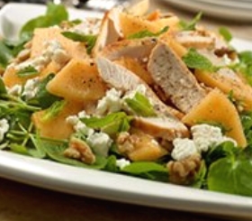 Chicken Salad with Melon, Feta & Greens