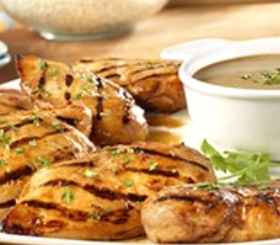 Grilled Chicken Breasts with Zesty Peanut Sauce