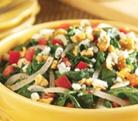 Savory Spinach with Blue Cheese and Walnuts