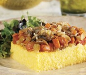 Polenta with Mushroom Vegetable Topping