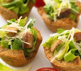 Caesar Salad in Toast Cups