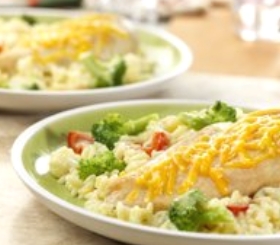 Pressure Cooker Cheesy Chicken & Rice Casserole