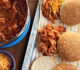 Shredded BBQ Chicken Sandwiches