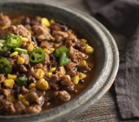 Black Bean, Corn and Turkey Chili