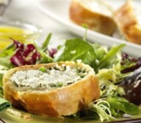 Herbed Chèvre en Croûte with Salad Mesclun