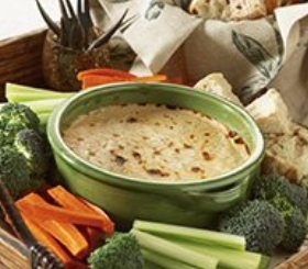 Warm French Onion Dip with Crusty Bread