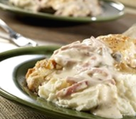Baked Chicken with Ham Gravy