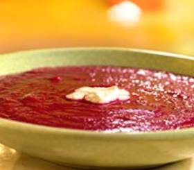 Oven-Roasted Beet Soup with Orange Cream