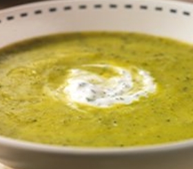 Zucchini Soup with Herbed Cream