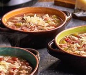 Slow Cooker Chicken Asopao with Smoked Ham and Manchego Cheese