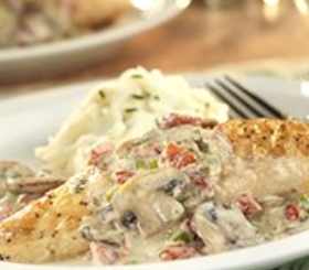 Chicken with Wild Mushroom Cream Sauce
