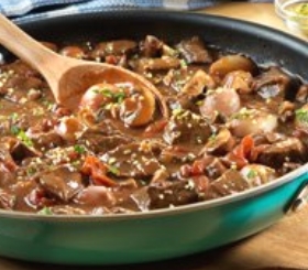 Braised Beef with Shallots and Mushrooms