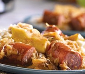 Slow Cooker Kielbasa with Apples, Onions and Sauerkraut