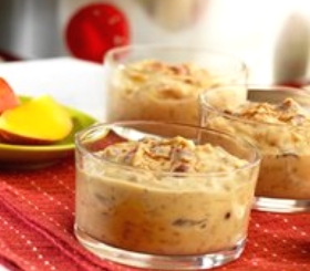 Slow Cooker Creamy Peach Mango Rice Pudding