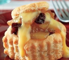 Slow-Cooked Apple Cherry Pastries with Vanilla Cream