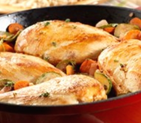 Chicken with Herbed Pomegranate-Blueberry Sauce