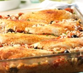 Mediterranean Chicken & Rice Bake